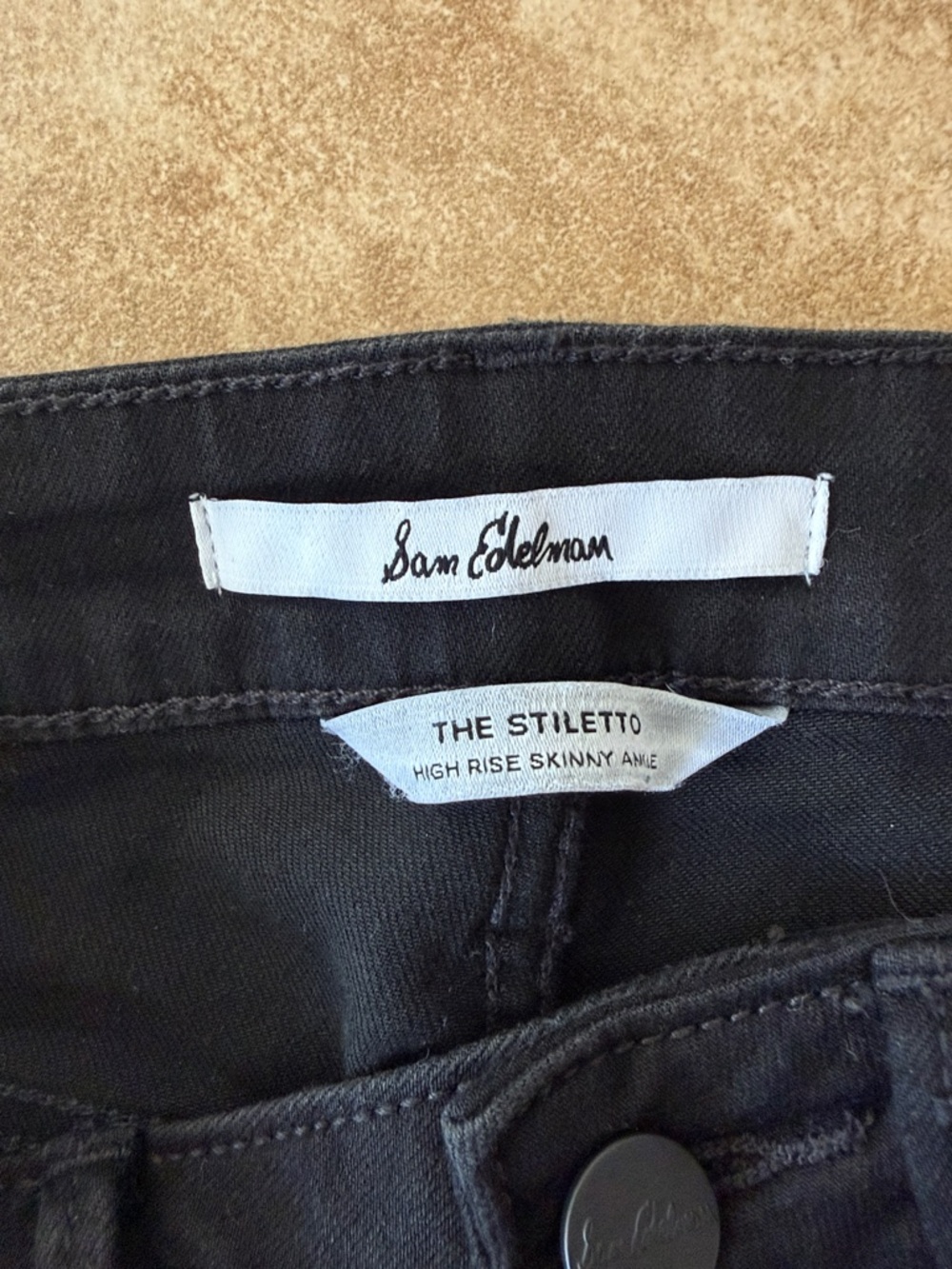 Sam Edelman, The Stiletto, high rise, skinny Black flaired ankle jean, size 27 - Picture 5 of 6
